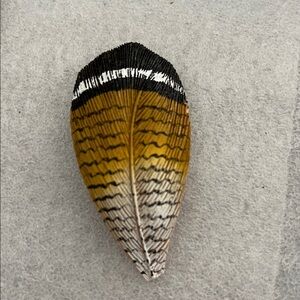 Feather Pin Brooch Carved Painted Wood Duck Artist Hewelling 2.5”